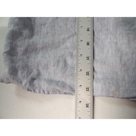 Nicole Miller Linen Tunic Medium 1/2 Button Blue Cottage Core Minimalist READ - Picture 10 of 14